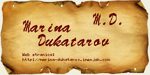 Marina Dukatarov vizit kartica